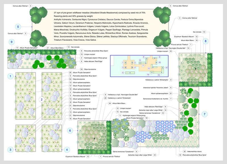 Garden technical drawing